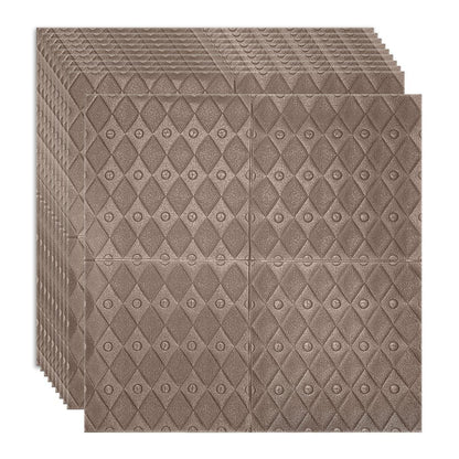 Set 10 x Tapet 3D Autoadeziv, design modern, rezistent la umezeala, usor de curatat, 70x70cm, Naimeed D4758, Bronz