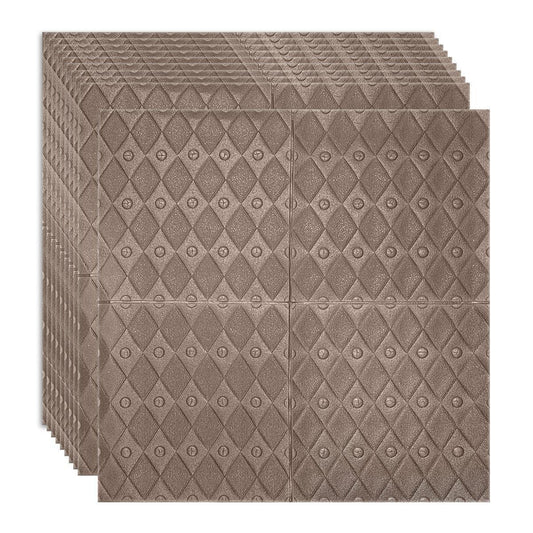 Set 10 x Tapet 3D Autoadeziv, design modern, rezistent la umezeala, usor de curatat, 70x70cm, Naimeed D4758, Bronz