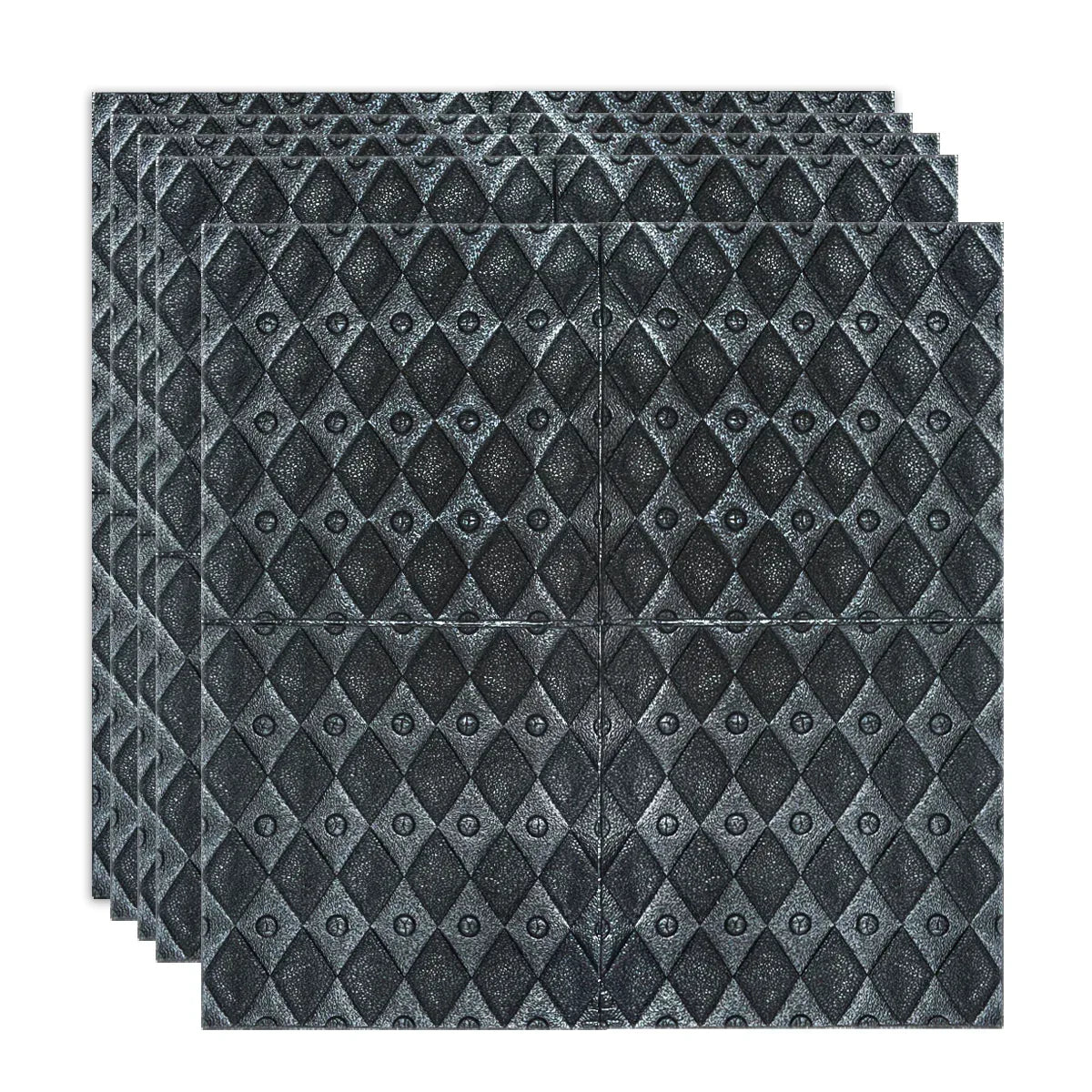 Set 5 x Tapet 3D Autoadeziv, design modern, rezistent la umezeala, usor de curatat, 70x70cm, Naimeed D4759, Negru