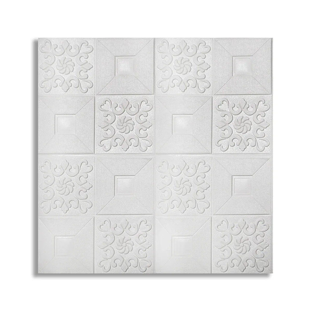 Tapet 3D Autoadeziv, design modern, rezistent la umezeala, usor de curatat, 70x70cm, Naimeed D4761, Alb