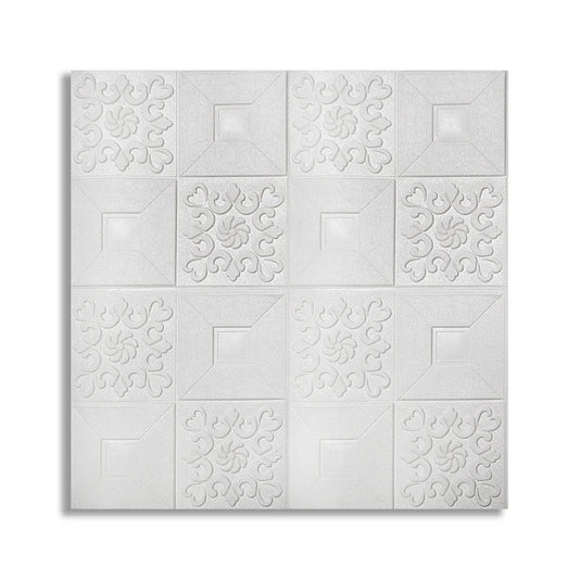 Tapet 3D Autoadeziv, design modern, rezistent la umezeala, usor de curatat, 70x70cm, Naimeed D4761, Alb