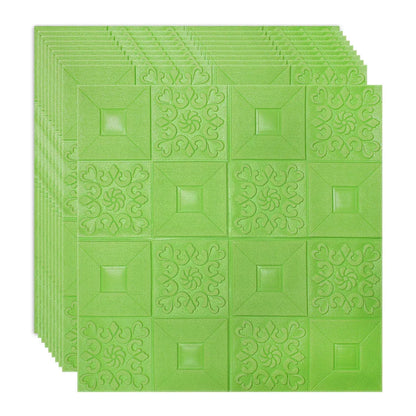 Set 10 x Tapet 3D Autoadeziv, design modern, rezistent la umezeala, usor de curatat, 70x70cm, Naimeed D4762, Verde
