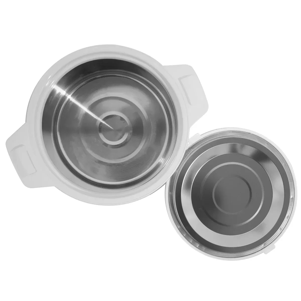 Caserola termica, set 3 piese, interior din inox, Naimeed D4792, Alb