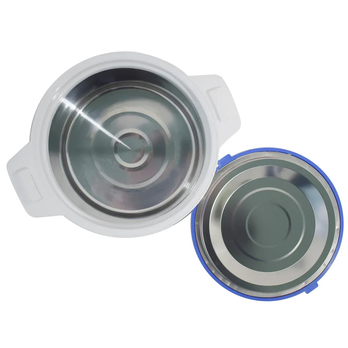 Caserola termica, set 3 piese, interior din inox, Naimeed D4792, Albastru