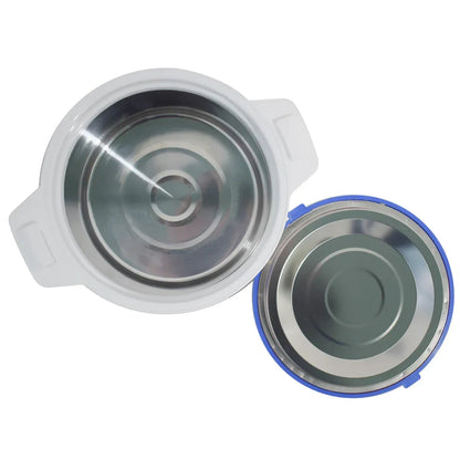 Caserola termica, set 3 piese, interior din inox, Naimeed D4792, Albastru