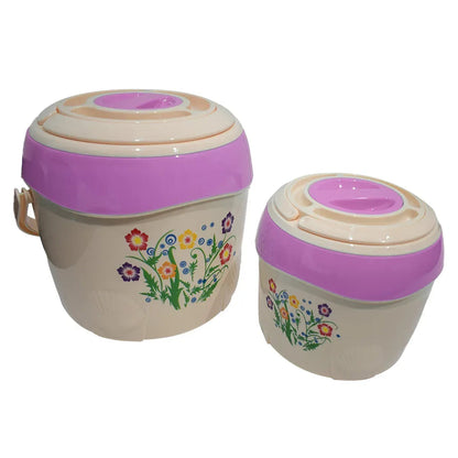 Caserola termica, set 2 piese, interior din inox, Naimeed D4793, Roz