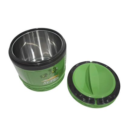 Caserola termica, set 2 piese, cu interior din inox, Naimeed D4796, Verde