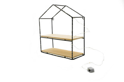 Etajera Suspendata, Luminite Led, Negru, Naimeed D48N, 28x25.5x10.5 cm