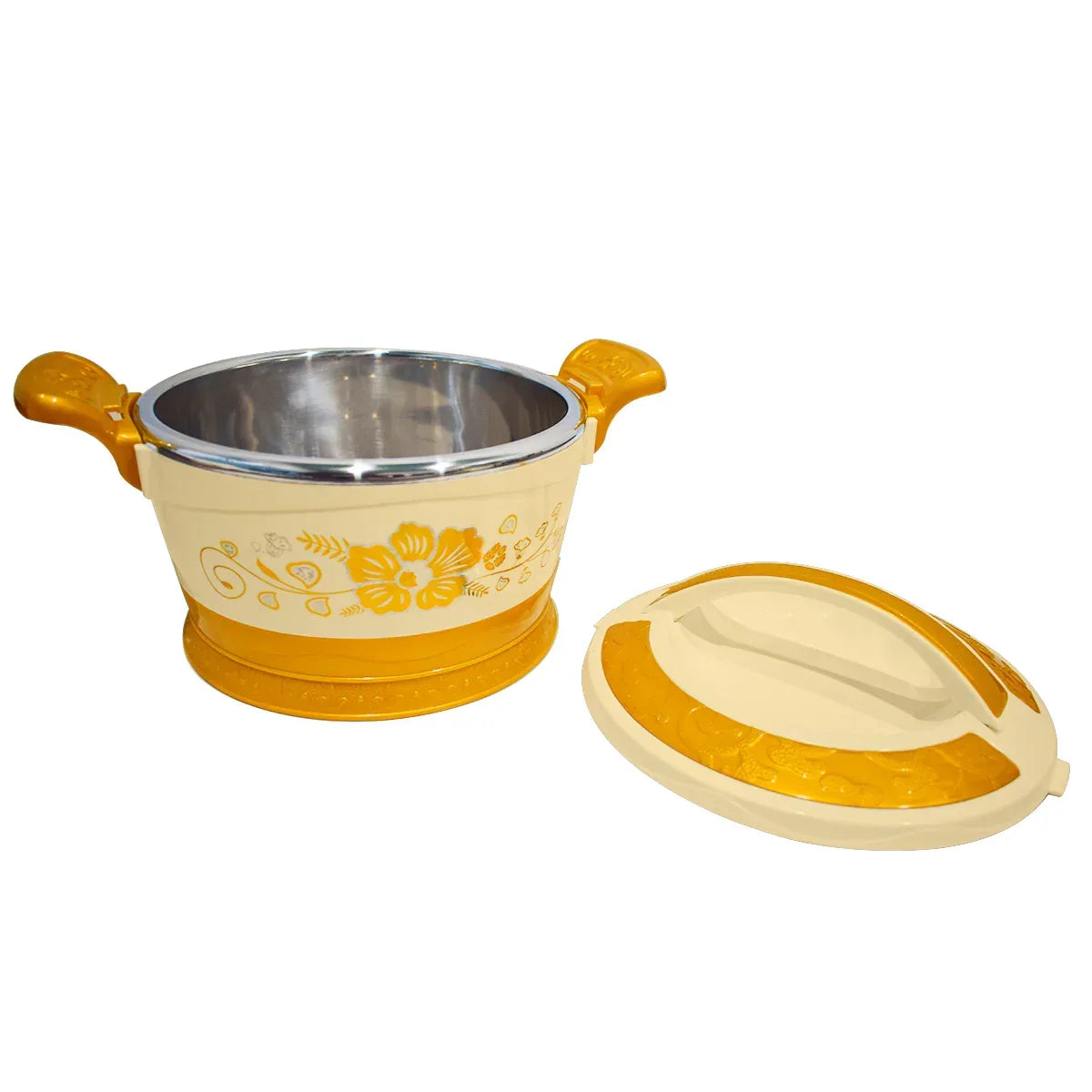 Caserola termica, set 4 piese, cu interior din inox, Naimeed D4819, Crem