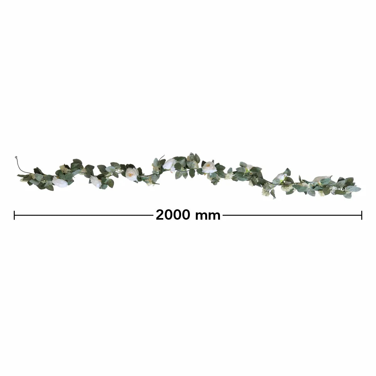 Planta artificiala curgatoare cu flori, Naimeed D4866, Alb, 2m
