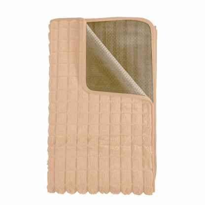 Cuvertura Canapea, Naimeed D4879L, 70x240cm, poliester, pufoasa, matlasata, Crem