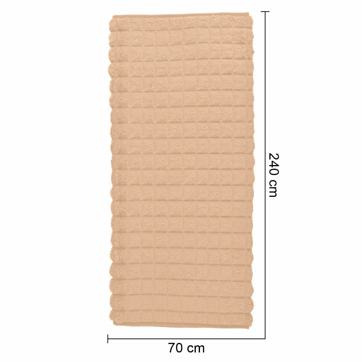 Cuvertura Canapea, Naimeed D4879L, 70x240cm, poliester, pufoasa, matlasata, Crem