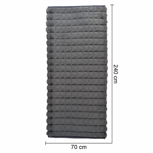 Cuvertura Canapea, Naimeed D4880L, 70x240cm, poliester, pufoasa, matlasata, Gri Inchis