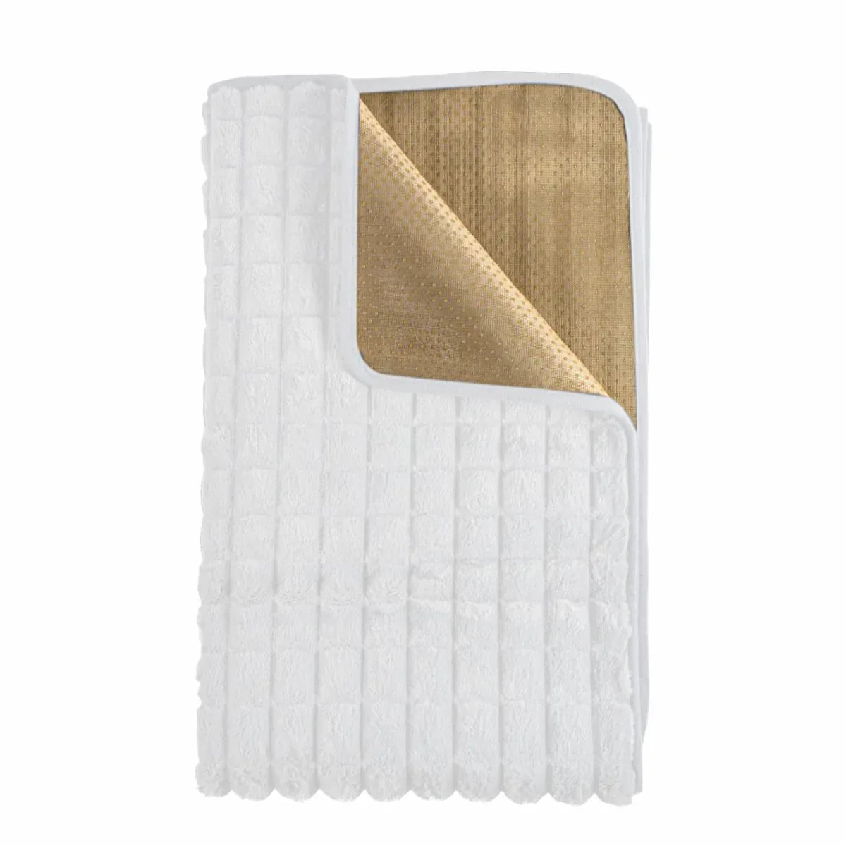 Cuvertura Canapea, Naimeed D4882L, 70x240cm, poliester, pufoasa, matlasata, Alb