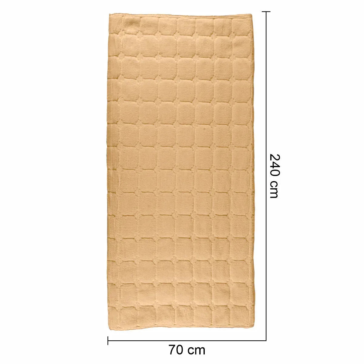 Cuvertura Canapea, Naimeed D4887L, 70x240cm, poliester, pufoasa, matlasata, Maro Deschis