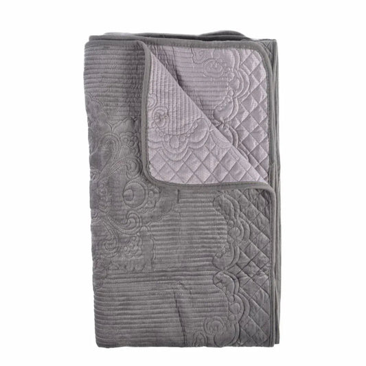 Cuvertura Canapea, Naimeed D4890L, 70x240cm, poliester, pufoasa, matlasata, Gri