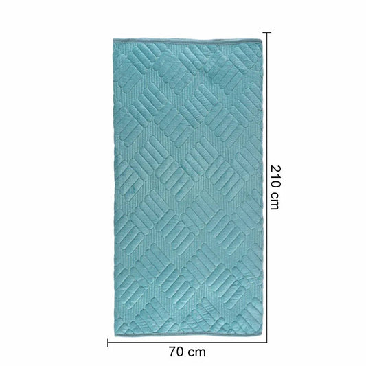 Cuvertura Canapea, Naimeed D4897M, 70x210cm, poliester, pufoasa, matlasata, Turcoaz