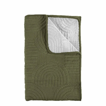 Cuvertura Canapea, Naimeed D4899M, 70x210cm, poliester, pufoasa, matlasata, Verde Inchis