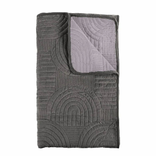 Cuvertura Canapea, Naimeed D4902L, 70x240cm, poliester, pufoasa, matlasata, Gri Inchis