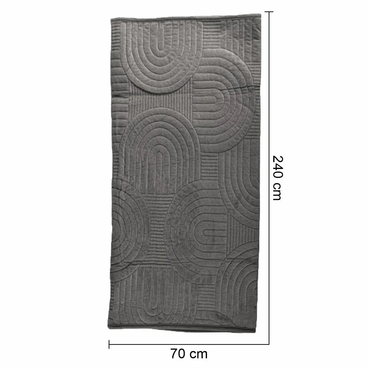 Cuvertura Canapea, Naimeed D4902L, 70x240cm, poliester, pufoasa, matlasata, Gri Inchis