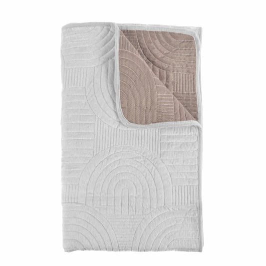 Cuvertura Canapea, Naimeed D4903L, 70x240cm, poliester, pufoasa, matlasata, Alb