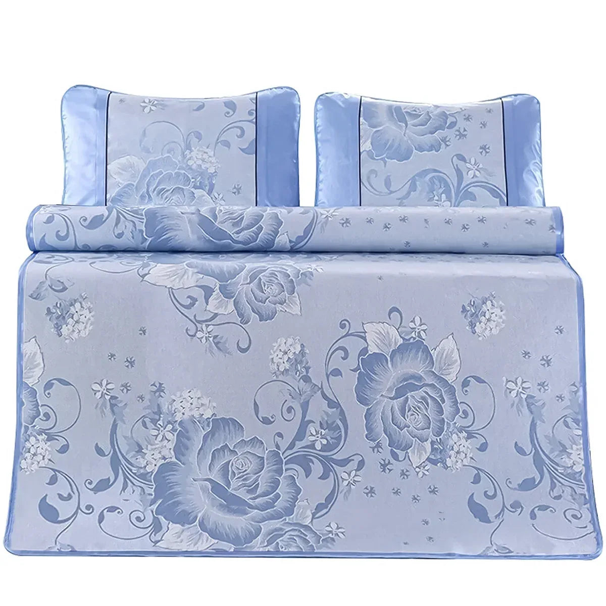 Set lenjerie pat dublu, latime 145cm, Naimeed D4911, Albastru
