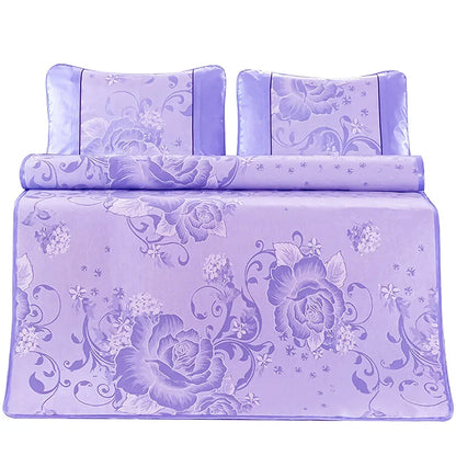 Set lenjerie pat dublu, latime 145cm, Naimeed D4911-Purple, Mov