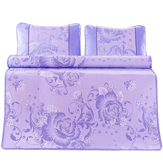 Set lenjerie pat dublu, latime 145cm, Naimeed D4911-Purple, Mov