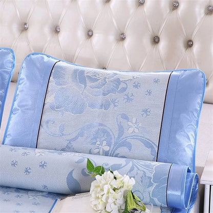 Set lenjerie pat dublu, latime 145cm, Naimeed D4911, Albastru
