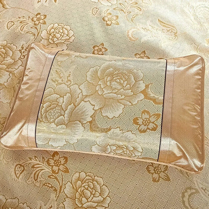 Set lenjerie pat dublu, latime 145cm, Naimeed D4911-Orange, Portocaliu