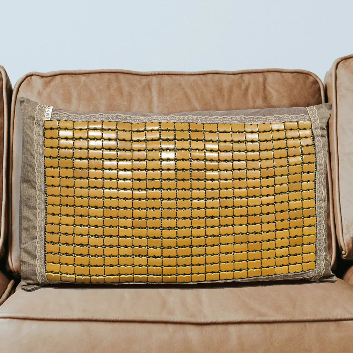 Fata de perna, model din bambus, Naimeed D4923, Maro, Broderie alba