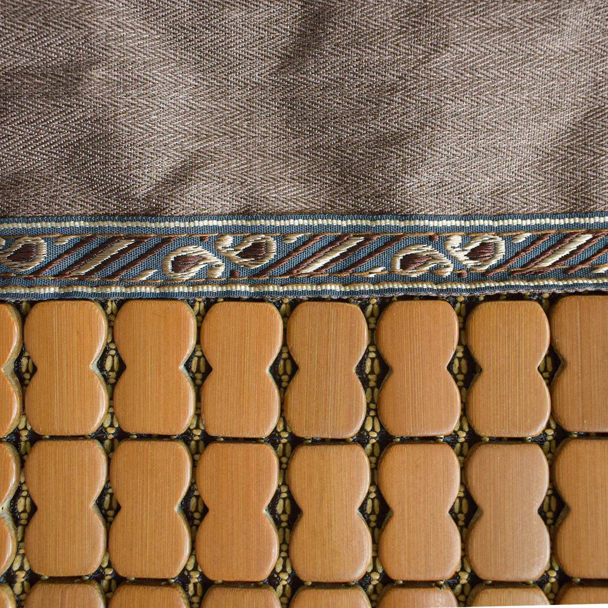 Fata de perna, model din bambus, Naimeed D4923, Maro, Broderie neagra