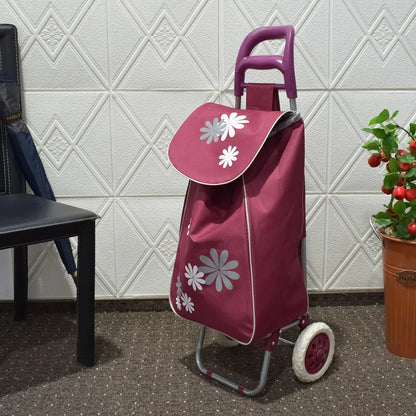 Carucior de piata pliabil, Naimeed D4942, 2 roti, 37 L, Rosu