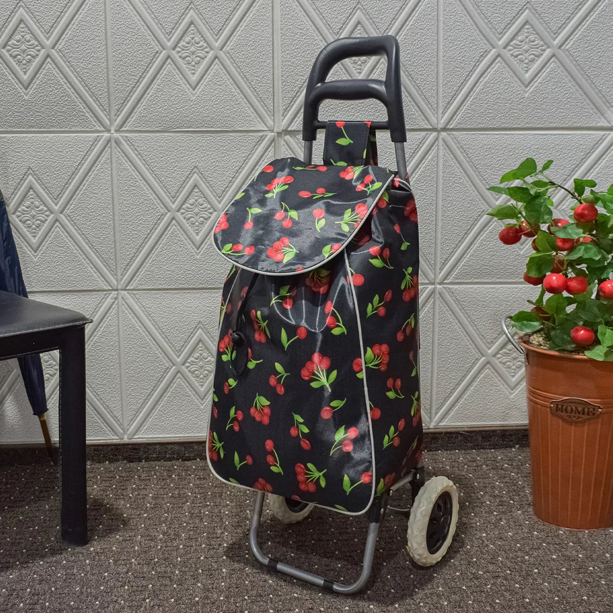 Carucior de piata pliabil, Naimeed D4944, 2 roti, 37 L, Negru