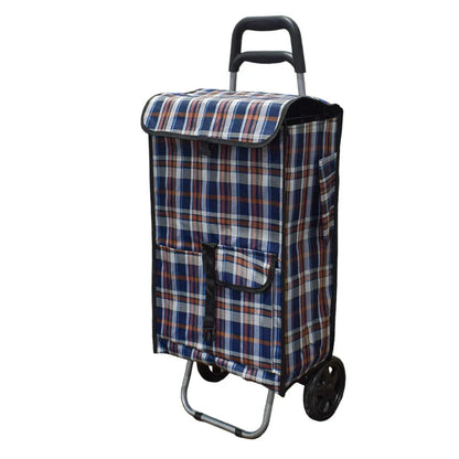 Carucior de piata pliabil, Naimeed D4945, 2 roti, 43 L, Albastru/Alb