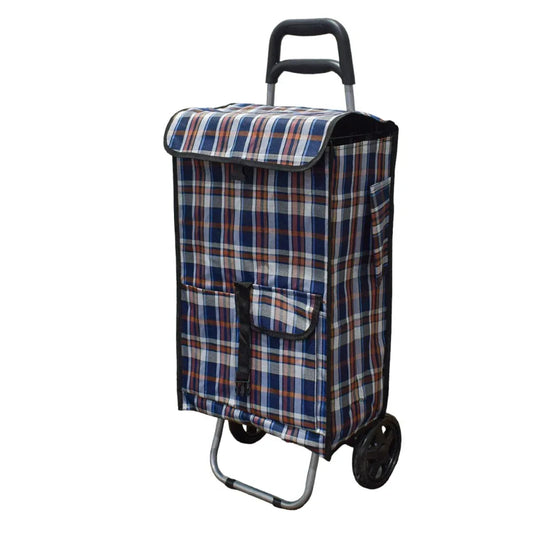 Carucior de piata pliabil, Naimeed D4945, 2 roti, 43 L, Albastru/Alb