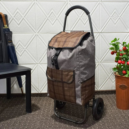 Carucior de piata pliabil, Naimeed D4947, 2 roti, 49 L, Maro