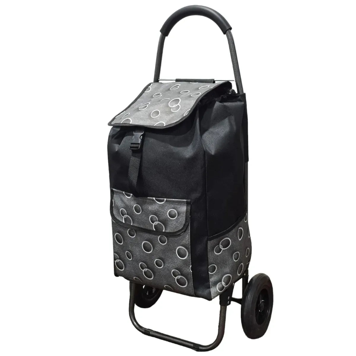 Carucior de piata pliabil, Naimeed D4947, 2 roti, 49 L, Negru/Alb