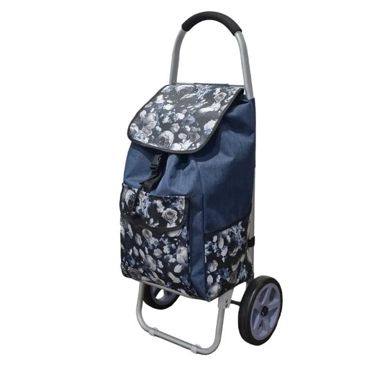 Carucior de piata pliabil, cadru din aluminiu, Naimeed D4949, 2 roti, 49 L, Albastru