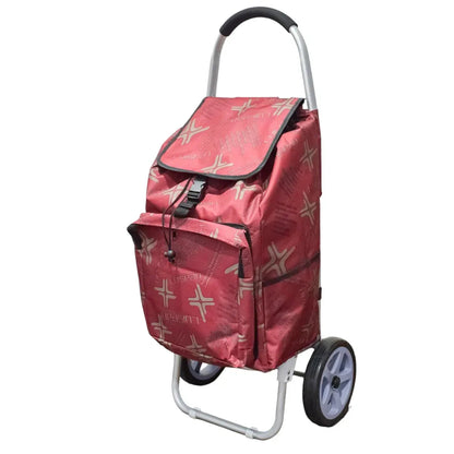 Carucior de piata pliabil, cadru din aluminiu, Naimeed D4951, 2 roti, 49 L, Rosu