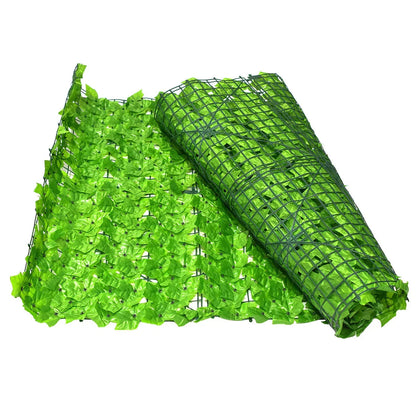 Set 2 role din frunze artificiale, Naimeed D4960SET2 iedera, pentru efect de gard viu, exterior si interior, special pentru crearea unui spatiu intim, cu rezistenta la apa si la razele UV, paravan pentru balcon, terasa si gard, Verde Deschis