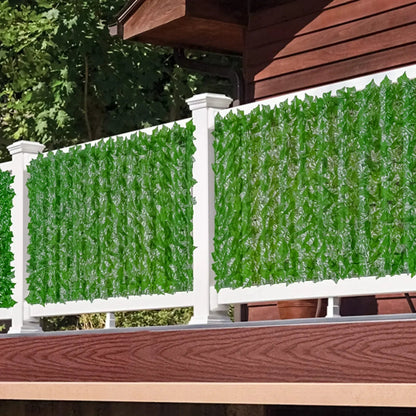 Plasa gard, frunze artificiale, Naimeed D7218, paravan pentru balcon, terasa si gard, 100x300 cm, Verde