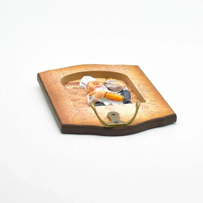 Cuier decorativ cu carlig dublu, Naimeed D50-7, 11x17.5x0.8 cm, Maro
