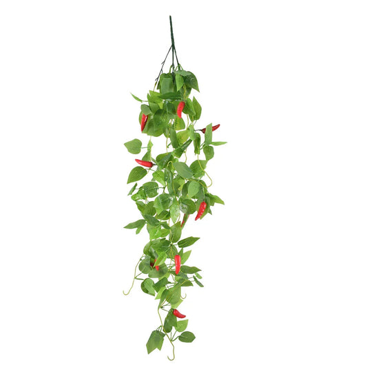 Planta artificiala curgatoare, inaltime 100cm, Naimeed D5015, model ardei, Rosu