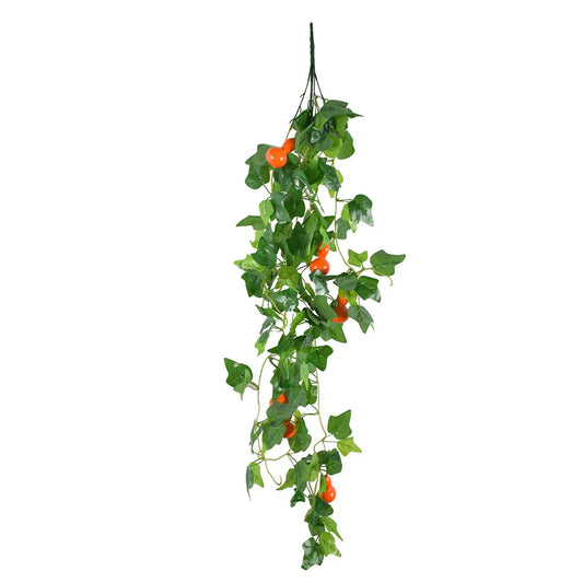 Planta artificiala curgatoare, inaltime 100cm, Naimeed D5015, model dovleac, Portocaliu