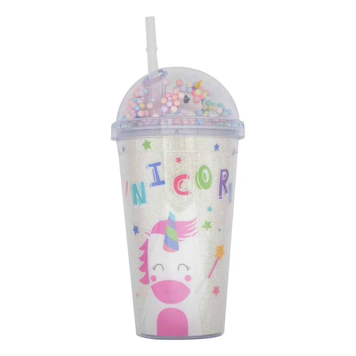 Pahar cu capac, Naimeed D5022, Roz-Unicorn