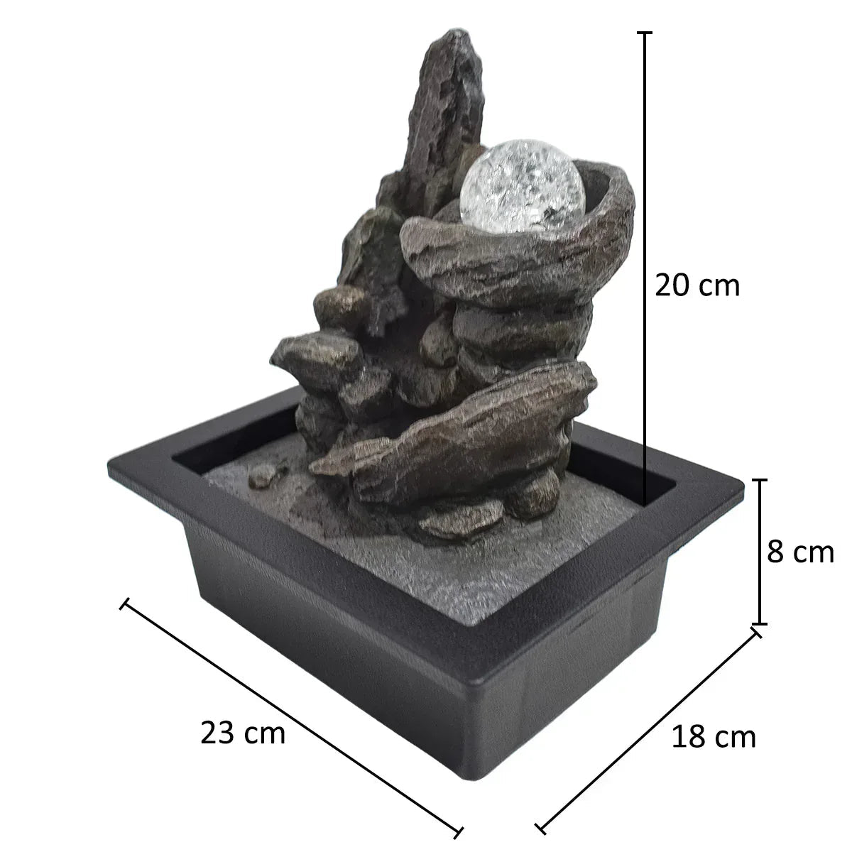 Fantana arteziana, Feng Shui, LED, pompa submersibila, Naimeed D5053, 23x18x28cm