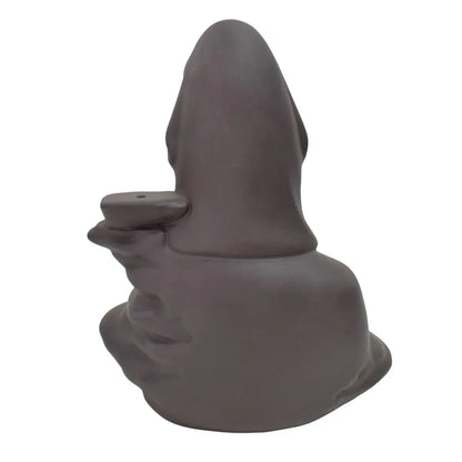 Suport conuri parfumate, Naimeed D5079, cascada de fum, aromaterapie, ceramica, Maro, 16x10x21cm