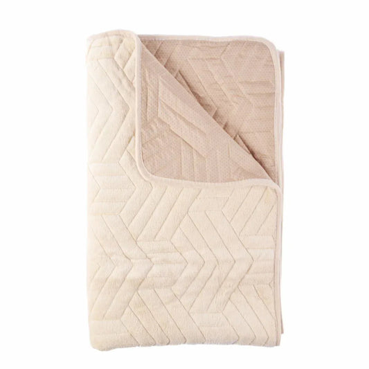 Cuvertura Canapea, Naimeed D5117L, 70x240cm, poliester, pufoasa, matlasata, Crem