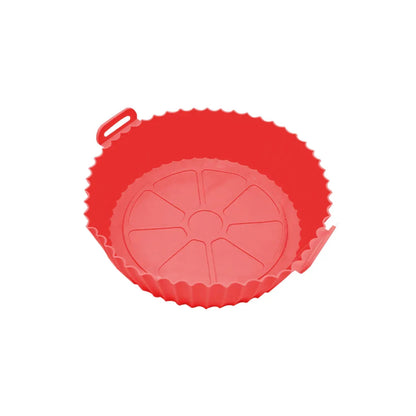 Tava de copt rotunda, set 4 bucati, Naimeed D5141, pentru cuptor, friteuza, microunde, Rosu